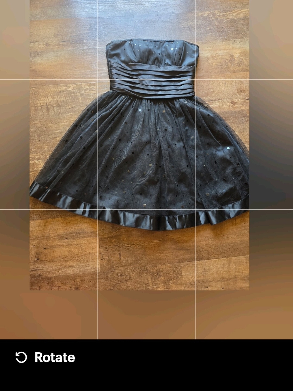 Morgan & Co. Black Strapless Tulle Party Dress Size 3/4